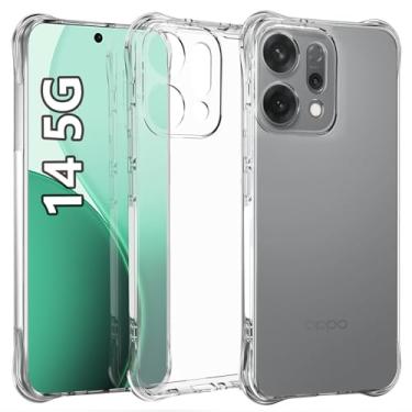 Imagem de USTIYA Capa para Oppo Reno 14 5G TPU transparente quatro cantos capa de proteção de grau militar transparente macia
