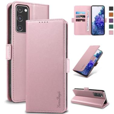 Imagem de YunuBeyii Capa Carteira para Samsung S20 FE - [Bloqueio RFID] Capinha Flip Magnética para Celular de Couro PU de Luxo com Suporte,Case Proteção,Rsistente,Antichoque, Rosa