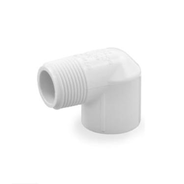 Imagem de Encaixe de cotovelo de PVC 90° – Conector de cotovelo de tubo rosqueado Schedule 40 MIP x FIP (3/4 polegadas)