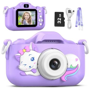 Imagem de Câmera Selfie Infantil Goopow Para Meninas/Meninos 3-9 Anos, Digital com Capa Protetora e Cartão SD 32GB.