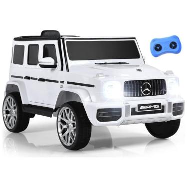 Imagem de Carro Elétrico Infantil Mercedes Benz G63 INFANS a Bateria 12V 2 Assentos com 2 Velocidades e Suspensão, Branco