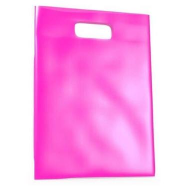 Imagem de Sacola Plástica 20X30 Pink -Alça Boca De Palhaço- Kit 20Un - Lynx Prod