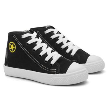 Imagem de Tênis Casual Infantil Colegial Cano Alto Escolar Preto - Ortobessa, Pr