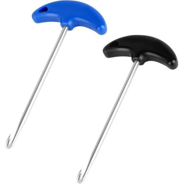 Imagem de 2 peças de aperto de renda para skate, antiderrapante com design pontiagudo, alça longa, ferramenta de aperto de skate de hóquei, aço inoxidável, puxador de cadarço para botas, sapatos, patins de gelo