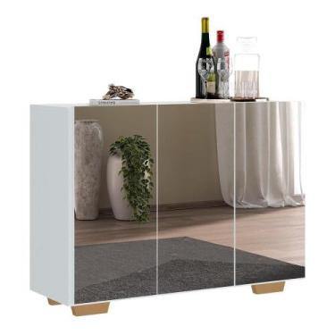 Imagem de Aparador Buffet 3 Portas Vegas V1014 Branco/Natural - MULTIMOVEIS