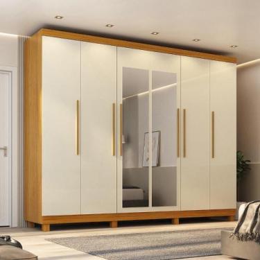 Imagem de Guarda-Roupa Casal 6 Portas Carnaúba com Espelho e com Pés CabeCasa Ma