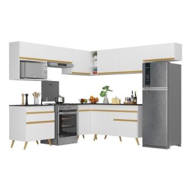 Imagem de Armário De Cozinha Completa De Canto Veneza Multimóveis V2071 Branco/d