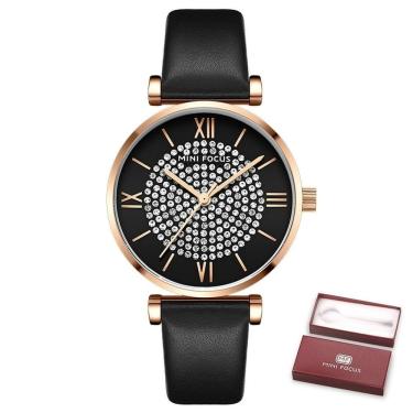 Imagem de Relógio Feminino Mini Focus Mf0334l à Prova D'água Preto