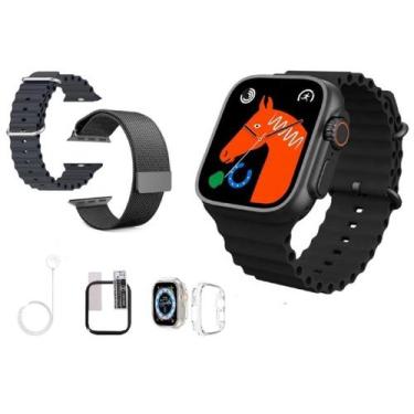 Imagem de Kit Relógio Inteligente W69 Ultra Microwear 2gb Tela Infinita Android 