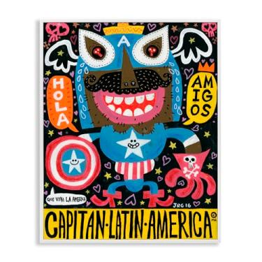 Imagem de Stupell Industries Todos Somos Americanos Collage Gray Framed Giclee Art, design por Jorge R. Gutierrez, 76 x 61 cm