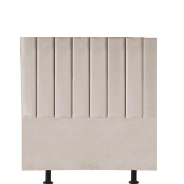 Imagem de Cabeceira Estofada Carla 90cm Solteiro Para Cama Colchão Box Quarto Corino Bege - Aurora Line
