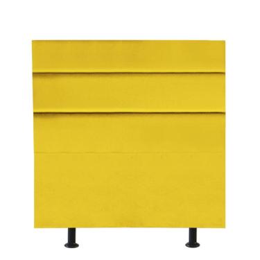 Imagem de Cabeceira Estofada Argentina 90cm Solteiro Para Cama Colchão Box Quarto Suede Amarelo - Aurora Line