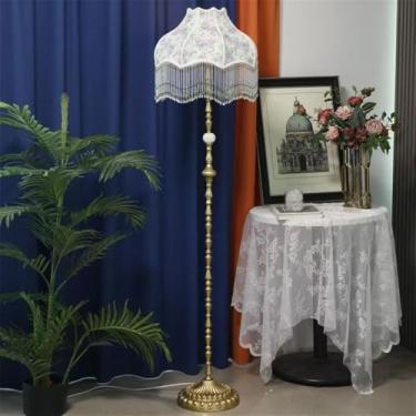 Imagem de Luminária de chão francesa de luxo com franjas, LED, estilo retrô americano, para sala de estar, sofá, quarto, escritório, casa de campo, hotel, estilo campestre europeu, criativa, decorativ
