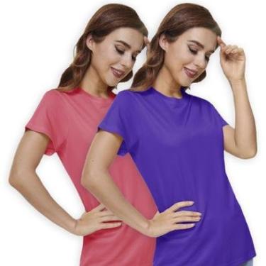 Imagem de Kit 2 Camisetas Blusa Academia Fitness Feminina POLIAMIDA 1070 COR:;TAMANHO:G;Gênero:Feminino-Feminino