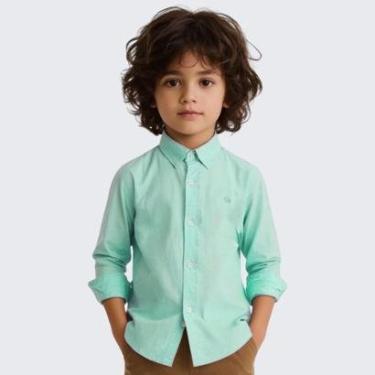 Imagem de Camisa Social Manga Longa Infantil Algodão-Masculino