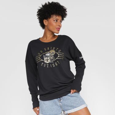 Imagem de Moletom NFL New Orleans Saints Historic Nike Dri Fit Drop Shoulder Crew Feminino-Feminino
