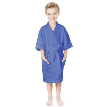 Imagem de Roupão Infantil Felpudo Quimono Confetti Azul Lepper-Masculino