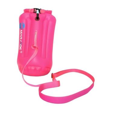 Imagem de oshhni Bolsa estanque profissional para boia de natação, 20L, ideal para canoagem, pesca, camping, surfe e praia, Rosa Vermelha