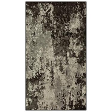 Imagem de Maples Rugs Tapete Horizon Moderno Abstrato – Feito nos EUA – Lavável, Tapete Antiderrapante para Entrada, Foyer, Cozinha e Banheiro, 1'8 x 2'10, Preto Meia-Noite