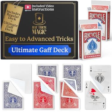 Imagem de Hat Trick Magic Bicycle Rider Back Gaff Playing Card Decks (Ultimate Mixed Gaff Deck with Red Standard Deck)