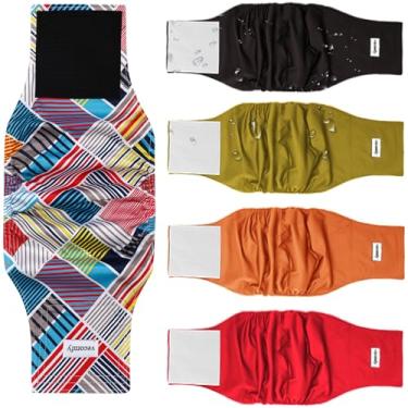 Imagem de vecomfy Faixas de Barriga para Fraldas para Cães Masculinos(5 Pacotes) Forro de Malha Preta Premium, Envoltório para Barriga de Cachorro Pequeno, Fraldas Reutilizáveis Laváveis e À Prova de Vazamento