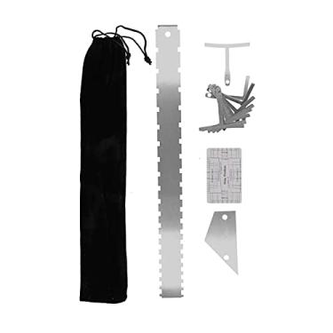 Imagem de LiebeWH Conjunto de Ferramentas de Medição de Guitarra, Régua de de Pescoço de Aço Inoxidável e Kit de Medidor de Nivelamento para Luthiers e Músicos (Prata)