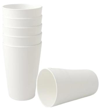 Imagem de Kit 6 Copos Plásticos 550ml BPA Free Empilháveis para Crianças Micro-ondas(Branco,4)