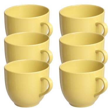 Imagem de Xicaras De Café Chá Porcelana Chicara Xicara(Xicara Amarela 6 un)