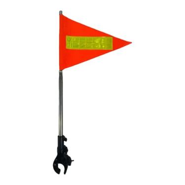 Imagem de MotiveTech Conjunto de Mastro Telescópico para Bandeira de Carrinho de Golfe, Acessório para Suporte de Bandeira para Veículos Elétricos, Tampo Redondo 20x30cm