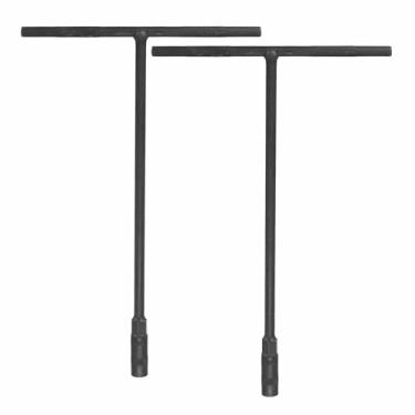 Imagem de HARFINGTON 2 peças soquete de chave em T, soquete de chave inglesa de 6 pontos métrico de aço de alto carbono de 10 mm com alcance longo para reparo de motocicletas, bicicletas, carros, cinza, preto