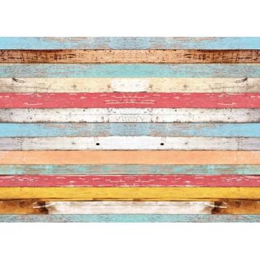 Imagem de Pano de fundo de madeira colorido para fotografia, 1,8 x 1,5 m, pastel, pastel, rústico, decoração de festa de aniversário, decoração de estúdio de sessão de fotos