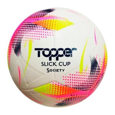Imagem de Bola de Futebol Campo Topper Slick Cup Branco e Rosa-Unissex