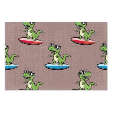 Imagem de Quebra-cabeças para adultos da Cartoonish Rex Surfboard marrom, 1000 peças, presentes de festa de elefante, brinquedos divertidos para adultos, pintura de brinquedo, 75 x 40 cm