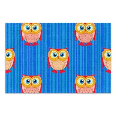 Imagem de Quebra-cabeça adulto azul corujas fofas 500 peças amigos família presentes difíceis grande quebra-cabeça animal flor arte, 50 x 35 centímetros