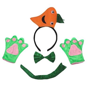 Imagem de Petitebella Luvas combinadas de animais fofos para adultos com 4 peças, Cenoura, tamanho �nico