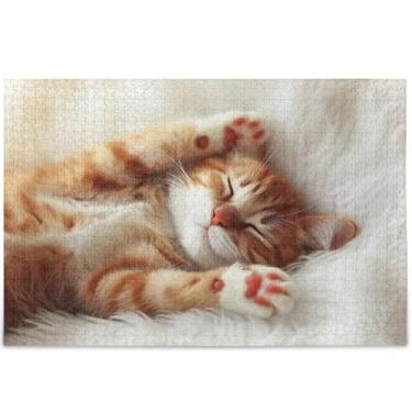 Imagem de Quebra-cabeça personalizado gato gatinho fofo 500 peças adultos amigos família jogos presentes família quebra-cabeça divertido paisagem floral, 52 cm x 37,8 cm