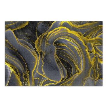 Imagem de Quebra-cabeça de mármore dourado Artworks 1000 peças pintura de arte floral adulto personalizado elefante branco, 75 x 40 cm