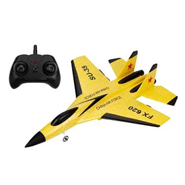 Imagem de Milageto Planador de Espuma SU-35 FX620 com Controle Remoto, 2 Canais, Luzes E Brinquedo para Atividades Ao Ar Livre. E Ideal para Adultos a Partir, bateria amarela 2
