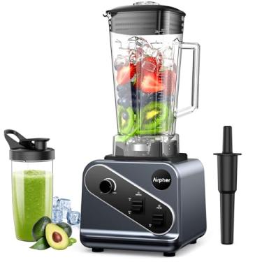 Imagem de Liquidificadores para cozinha, liquidificador profissional de 2000 W, grande capacidade de 2000 ml, copo de 765 g, liquidificador de smoothie com 35.000 RPM para fazer sopas, geleias, frutas