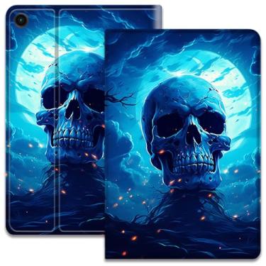 Imagem de Capa para Samsung Galaxy Tab A11 Plus/A11+/A9 Plus/A9+11 polegadas 2025/2023, suporte ajustável, despertar/hibernar, capa inteligente para Galaxy Tab A11+/A9+, cabeça de caveira azul