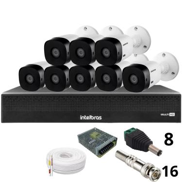 Imagem de Kit 8 Câmeras Intelbras 1120b Full Hd Dvr Mhdx 1016-c Intelbras Com Detecção De Movimentos Sem Hd