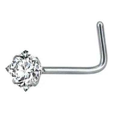 Imagem de Piercing Nariz Nostril Quadrado Pedra Zirconia 3Mm Hate Em L - De Cast