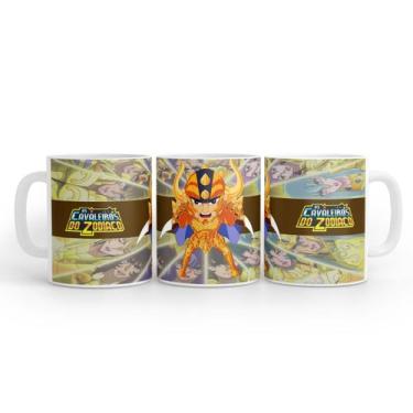 Imagem de Caneca Branca Cavaleiros Dos Zodíaco Aldebaran de Touro Cerâmica 325 M