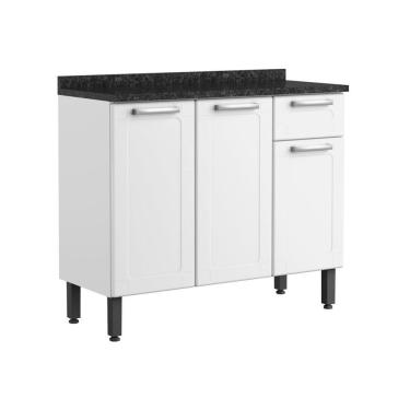 Imagem de Balcão De Aço Tampo 3 Portas 1 Gav Branco Múltipla Bertolini Branco