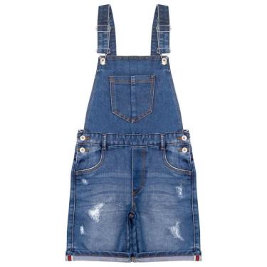 Imagem de Jardineira Juvenil Look Jeans Curta Jeans - 4 - UNICA-Masculino