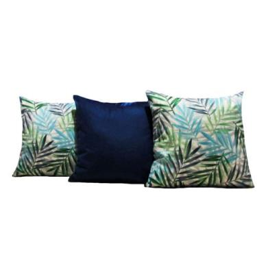 Imagem de Capas de Almofadas 40x40 Tecido Veludo Estampado - Nallu Decor, Azul M