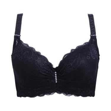 Imagem de Sutiã Ajustável Com Renda E Aro De Aço Para Mulheres, Lingerie Fina E 