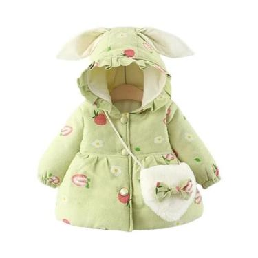 Imagem de Jaqueta De Inverno Para Meninas Em Algodão, Bonita, Com Capuz E Estamp