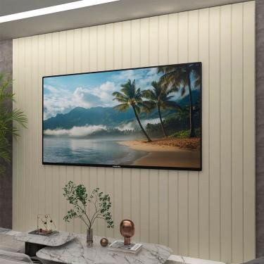 Imagem de Painel para Tv 84 Polegadas 100% Mdf Ripado 250cm X 230cm Majestade Off White