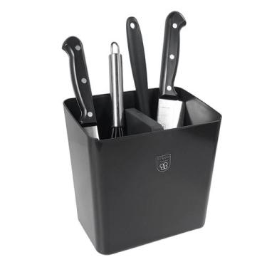 Imagem de Escorredor Porta Talheres Utensílios De Cozinha Organizador Preto - Po